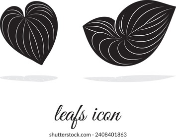 leafs icon leaves silhouettes isolated on white background