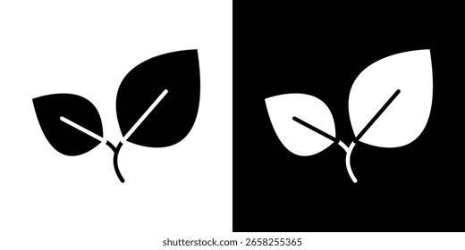Colección de ícono de hojas. Vector plano ilustración de stock.