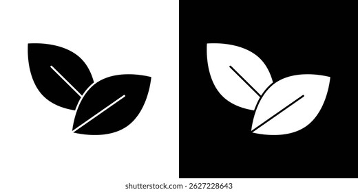 Leafs icon vector, solid illustration, pictogram