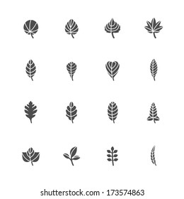 Leafs Icons for Pattern with White Background