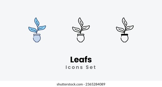 Leafs icons set plant icon indoor plant nature green plant stock illustration