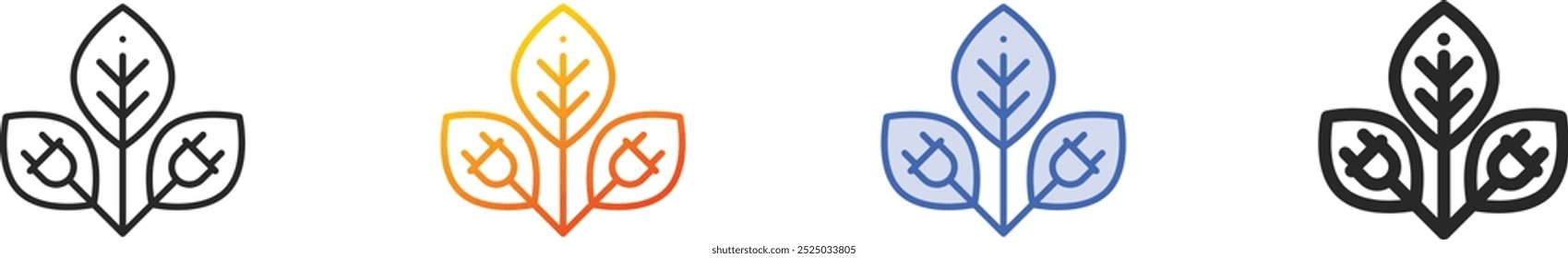 leafs icon.Thin Linear, Gradient, Blue Stroke and bold Style Design Isolated On White Background