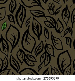 Leafs. Leaves. Seamless pattern with foliage. Vector