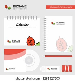 Leafs  Logo, Calendar Template, CD Cover, Diary and USB Brand Stationary Package Design Vector Template