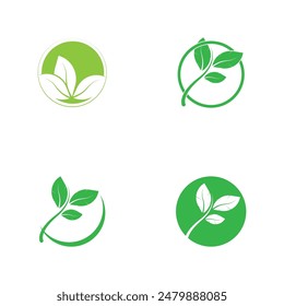 diseño de Plantilla de Ilustración vectorial de icono de logotipo de leaf