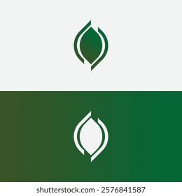leaf's logo icon vector illustration template design. Abstract leaf logo. leaf icon dynamic green color.

