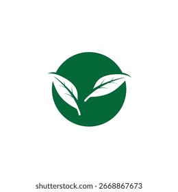 Diseño de Plantilla de Ilustración vectorial de icono de logotipo de hoja