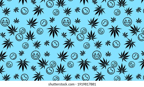Leafs of the medical hemp pattern