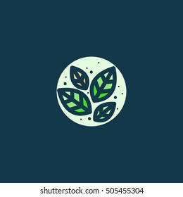 Leafs nature logo, icon, vector, badges.