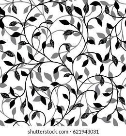 Leafs ornament. Vector seamless