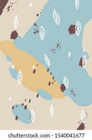 Leaf's pattern. Pastel colors. Vector graphics.