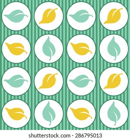 Leafs pattern. Vector seamless background.