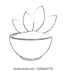 leafs plant in ceramic pot