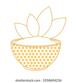 leafs plant in ceramic pot
