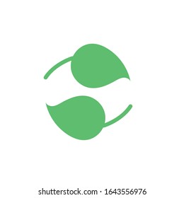 leafs plant ecology flat style icon vector illustration design