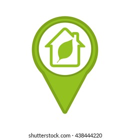 leafs plant in house isolated icon design