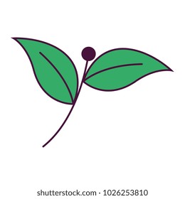 leafs plant isolated icon