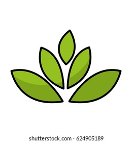 leafs plant isolated icon