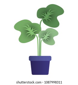 leafs plant in pot decorative icon