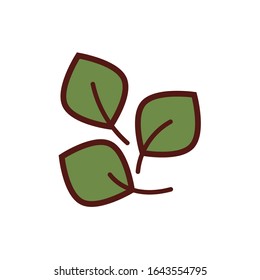 leafs plant spa line and fill style vector illustration design