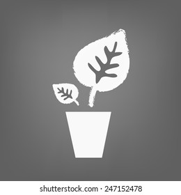 Leafs in pot silhouette