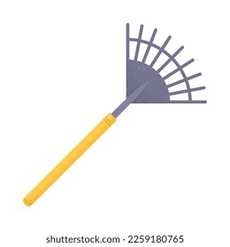leafs rake gardening tool isolated icon