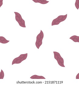 Leafs seamless pattern. Vector hand drawn botanical illustration. Pretty scandi style for fabric, textile, wallpaper. Digital paper in white background