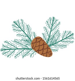 leafs and seeds christmas decoration vector illustration design