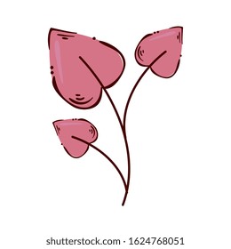 leafs in shape heart isolated icon vector illustration design