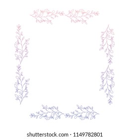 leafs square frame decorative