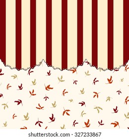 Leafs and stripes, Vintage background with leafs silhouettes and stripes, Retro background

