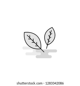 Leafs Web Icon. Flat Line Filled Gray Icon Vector