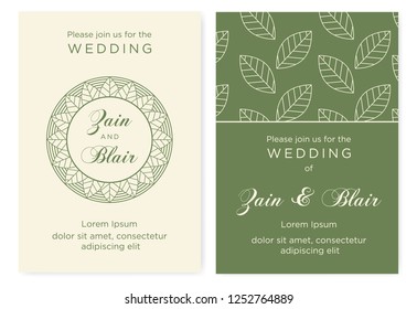 leafs, wedding invitation template