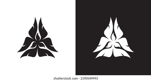 Leaf-shaped black and white triangle ornament