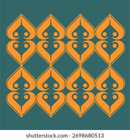 padrão de coração em forma de folha no estilo Art Nouveau