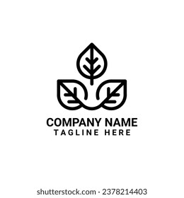 Leaf-shaped logo and icon with a modern impression.  Suitable for your company which operates in the hotel, lodging and tourism sector.