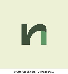 Leaf-shaped N logo with blank background