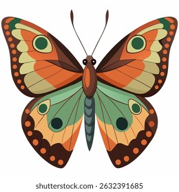 Vector colorido de la mariposa de hoja sobre fondo blanco