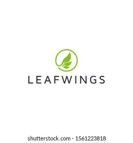 LeafWings logo concept in flat style