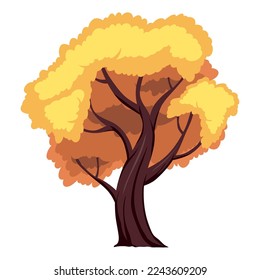 leafy autumn tree plant forest icon