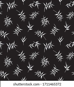 Leafy botanical seamless pattern background suitable for fashion prints, graphics, backgrounds and crafts