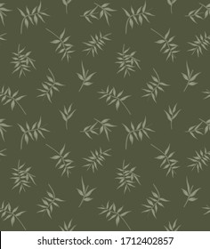 Leafy botanical seamless pattern background suitable for fashion prints, graphics, backgrounds and crafts