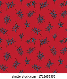 Leafy botanical seamless pattern background suitable for fashion prints, graphics, backgrounds and crafts