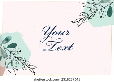 leafy botanical water colour style framer vector template 