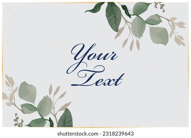 leafarbener botanischer Aquareller, Vektorvorlage 