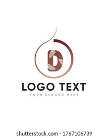Leafy creative letter type D logo template, Vector logo for business and company identity 
