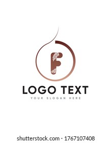 Leafy letra creativa tipo de plantilla de logotipo F, logotipo vector para identidad empresarial y de empresa 