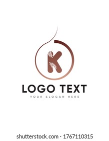 Leafy creativo tipo de letra K plantilla de logotipo, logotipo vector para identidad empresarial y de empresa 