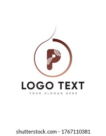 Leafy creative letter type P logo template, Vector logo for business and company identity 