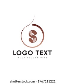 Leafy creative letter type S logo template, Vector logo for business and company identity 